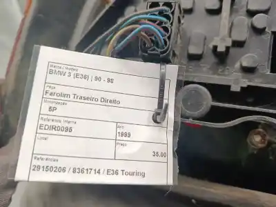 Peça sobressalente para automóvel em segunda mão farolim traseiro direito por bmw 3 (e36) 318 tds referências oem iam 29150206  