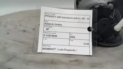 Автозапчасти б/у аэрационная решетка за peugeot 206 hatchback (2a/c) 1.4 i ссылки oem iam 9624884377  