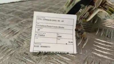 Pezzo di ricambio per auto di seconda mano serratura porta anteriore destra per opel corsa b (s93) 1.2 i (f08 f68 m68) riferimenti oem iam 5328  