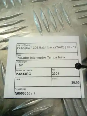 Second-hand car spare part tailgate back door handle for peugeot 206 hatchback (2a/c) 1.1 oem iam references n0500055  