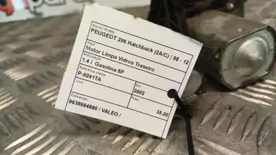 Автозапчасти б/у мотор заднего стеклоочистителя за peugeot 206 hatchback (2a/c) 1.4 i ссылки oem iam 9638664980  