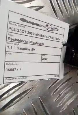 Автозапчастина б/у стійкість на нагревання для peugeot 206 hatchback (2a/c) 1.1 посилання на oem iam 36057  