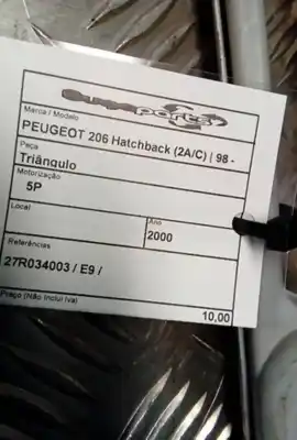 Pezzo di ricambio per auto di seconda mano triangolo di emergenza per peugeot 206 hatchback (2a/c) 1.1 riferimenti oem iam 27r034003  