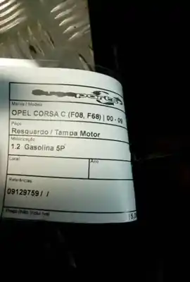 Автозапчастина б/у крішка двигуна для opel corsa c (x01) 1.2/1.0 gasolina посилання на oem iam 09129759  