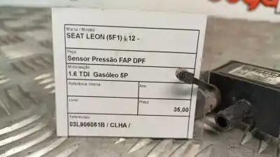 Peça sobressalente para automóvel em segunda mão sensor de pressão por seat leon (5f1) 1.6 tdi referências oem iam 03l906051b  