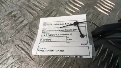 Peça sobressalente para automóvel em segunda mão resistência sofagem chauffage por toyota corolla (_e12_) 1.4 d (nde120_) referências oem iam r56k  