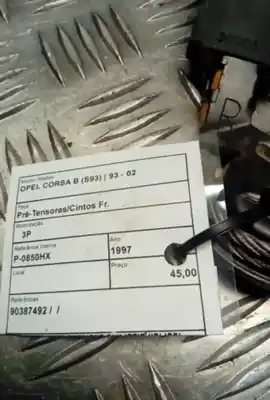 Piesă de schimb auto la mâna a doua pretensor airbag centru fatã pentru opel corsa b (s93) 1.7 d (f08 f68 m68) referințe oem iam 90387492  