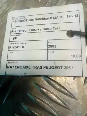 Автозапчастина б/у задній центральний гачок для peugeot 206 hatchback (2a/c) 1.4 i посилання на oem iam   