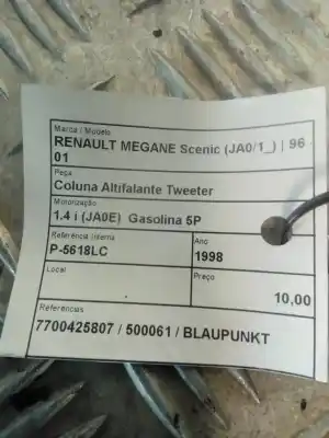 Автозапчасти б/у динамик за renault megane scenic (ja0/1_) 1.4 i (ja0e) ссылки oem iam 7700425807  