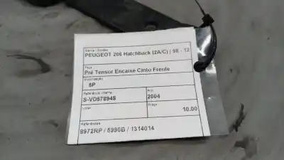 Second-hand car spare part seat belt buckle for peugeot 206 hatchback (2a/c) 1.4 i oem iam references 8972rp  