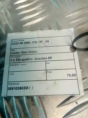 Second-hand car spare part sump for audi a6 c5 (4b2, 4b4) 2.5 tdi oem iam references 059103603m  