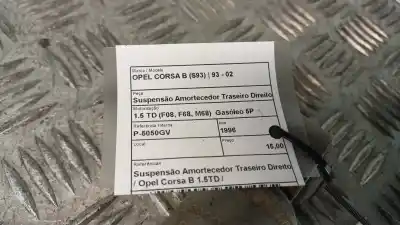 Автозапчасти б/у правый задний амортизатор за opel corsa b (s93) 1.5 td (f08. f68. m68) ссылки oem iam   