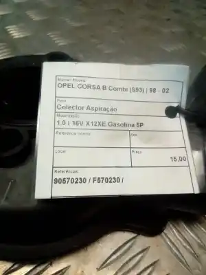 Second-hand car spare part intake manifold for opel corsa b (s93) 1.0 i 12v (f08. f68. m68) oem iam references 90570230  