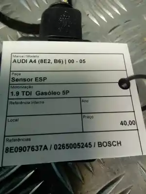 Pezzo di ricambio per auto di seconda mano centralina esp per audi a4 b6 (8e2) 1.9 tdi riferimenti oem iam 8e0907637a  