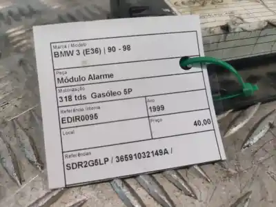Pezzo di ricambio per auto di seconda mano centralina allarme per bmw 3 (e36) 318 tds riferimenti oem iam sdr2g5lp  