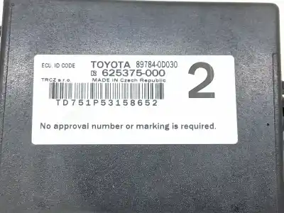 Second-hand car spare part electronic module for toyota yaris nsp130l 1.3 hybrid 99 cv oem iam references 897840d030  