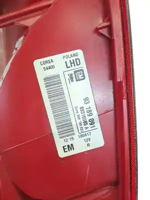 Second-hand car spare part right tailgate light for opel corsa d (s07) 1.7 cdti (l08 l68) oem iam references 93189091  