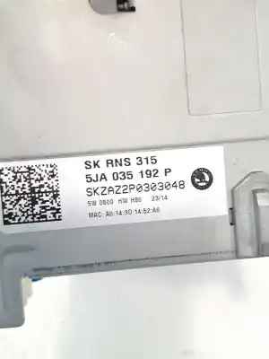 Peça sobressalente para automóvel em segunda mão sistema de áudio / rádio cd por skoda rapid (nh) škoda rapid referências oem iam 5ja035192p  