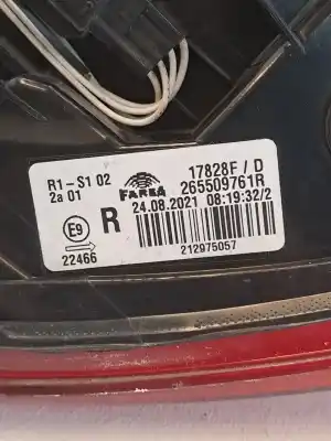 Second-hand car spare part right tailgate light for renault clio v clio v oem iam references 265509761r  