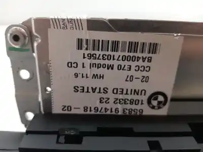 Peça sobressalente para automóvel em segunda mão sistema de áudio / rádio cd por bmw x5 (e70) 3.0 d referências oem iam 65839165854  10833223