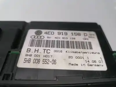 Second-hand car spare part climate control for audi a8 (4e2) 4.2 tdi quattro oem iam references 4e0919158d  