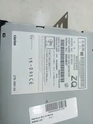 Second-hand car spare part multifunction display for nissan leaf (ze0) electric oem iam references 259154nr0b  