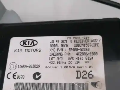 Second-hand car spare part electronic module for kia ceed (cd) d4fb oem iam references 95400a2260  4c28861000