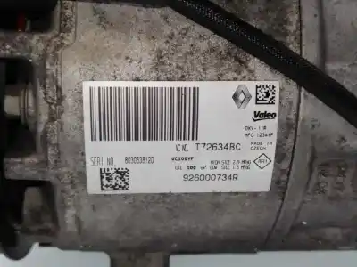 Peça sobressalente para automóvel em segunda mão compressor de ar condicionado a/a a/c por renault clio iv h4bb4 referências oem iam 926000734r  t72634bc