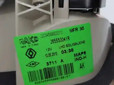 Peça sobressalente para automóvel em segunda mão farolim traseiro esquerdo por renault fluence k9kj8 referências oem iam 265550041r  02034599900010