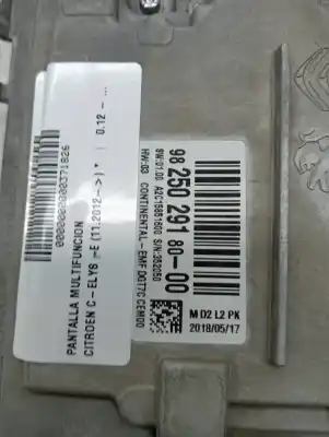 Автозапчастина б/у багатофункційний дисплей для citroen c-elysée millenium 72 cv / 53 kw посилання на oem iam 982502918000  