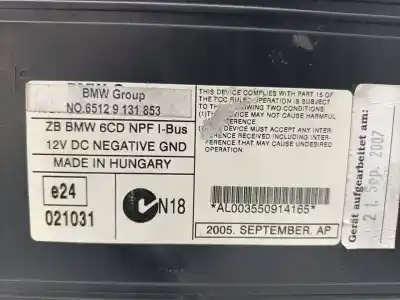 Peça sobressalente para automóvel em segunda mão sistema de áudio / rádio cd por bmw x5 (e53) 3.0 d referências oem iam 65129131853  65129131853 - 65129131853