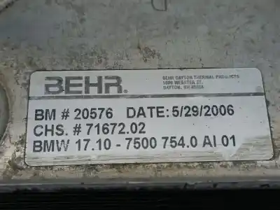 Second-hand car spare part engine oil cooler for bmw x5 (e53) 3.0 d oem iam references 171075007540  75007540 - 7167202