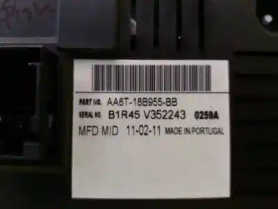 Second-hand car spare part multifunction display for ford fiesta (ce1) 1.5 tdci 86 cv oem iam references aa6t18b955bb  