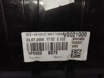 Second-hand car spare part dashboard for seat leon (1p1) leon (1p1) (2005 - 2012) oem iam references 1p0920807e  