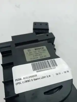Автозапчасти б/у педаль газа за opel combo d 263a2000 ссылки oem iam 95510377  0280755157506