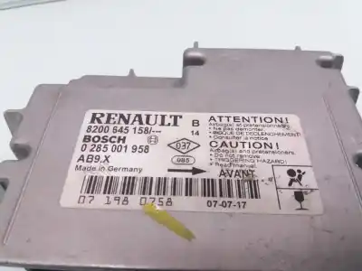 Peça sobressalente para automóvel em segunda mão centralina de airbag por renault clio iii k4j780 referências oem iam 8200645158  0285001958