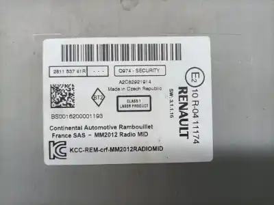 Second-hand car spare part audio system / radio cd for renault fluence 1.5 dci diesel fap 90 cv / 66 kw oem iam references 281153741r  281153741r