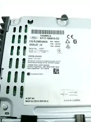 Second-hand car spare part audio system / radio cd for ford transit connect (chc) z2ga oem iam references 2642952  kt1t18d815cf - kt1t18d815ce