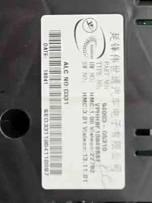 Peça sobressalente para automóvel em segunda mão quadrante por kia niro (de) g4le referências oem iam 94003g5310  