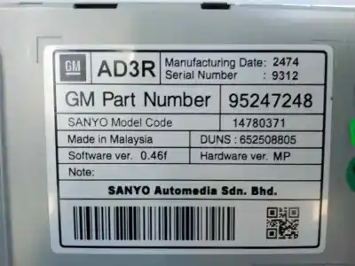 Автозапчастина б/у gps навігаційна система для opel mokka 1.7 16v cdti посилання на oem iam 95247248 14780371 