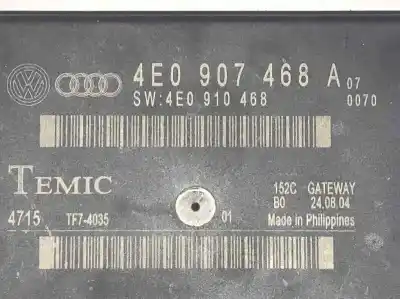 Second-hand car spare part electronic module for audi a8 (4e2) 3.0 tdi quattro oem iam references 4e0907468a  