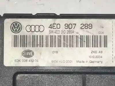 Second-hand car spare part comfort module for audi a8 (4e2) 3.0 tdi quattro oem iam references 4e0907289  