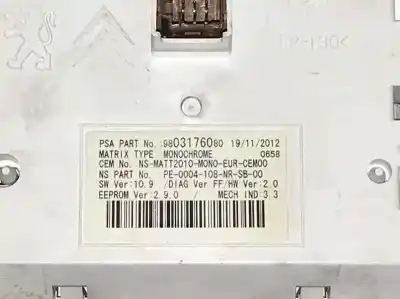 Peça sobressalente para automóvel em segunda mão quadrante por peugeot 508 2.0 allure referências oem iam 9803176080