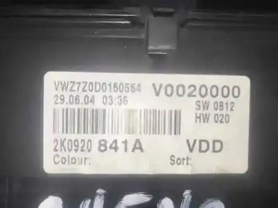 Peça sobressalente para automóvel em segunda mão quadrante por volkswagen caddy ka/kb (2k) furg. 69 cv / 51 kw referências oem iam 2k0920841a  