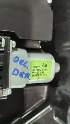 Second-hand car spare part passenger side right window regulator for renault koleos 2.0 dci d fap oem iam references 80750jy40a  