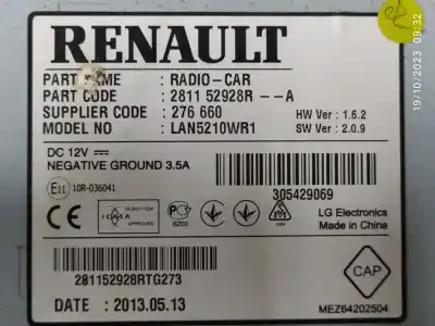 Peça sobressalente para automóvel em segunda mão módulo / sistema de navegação gps por renault clio iv (bh_) 1.5 dci 90 referências oem iam 281152928r