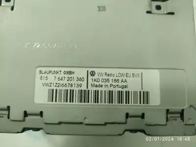 Автозапчастина б/у аудіо система / радіо cd для volkswagen passat b6 variant (3c5) 2.0 tdi 16v посилання на oem iam 1k0035186aa   Автозапчастина б/у аудіо система / радіо cd для volkswagen passat b6 variant (3c5) 2.0 tdi 16v посилання на oem iam 1k0035186aa