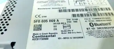 Автозапчастина б/у аудіо система / радіо cd для seat leon (5f1) 1.6 tdi посилання на oem iam 5f0035869a  