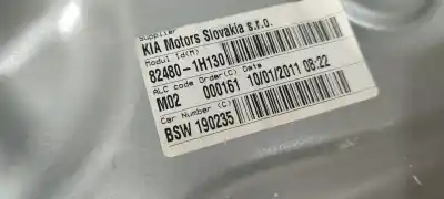 Second-hand car spare part passenger side right window regulator for kia pro cee´d (ed) 1.6 crdi 90 oem iam references 824801h130  
