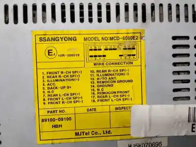 Piesă de schimb auto la mâna a doua sistem audio / cd radio casetofon pentru ssangyong kyron m270 xdi 165 cv / 121 kw referințe oem iam   8910009100